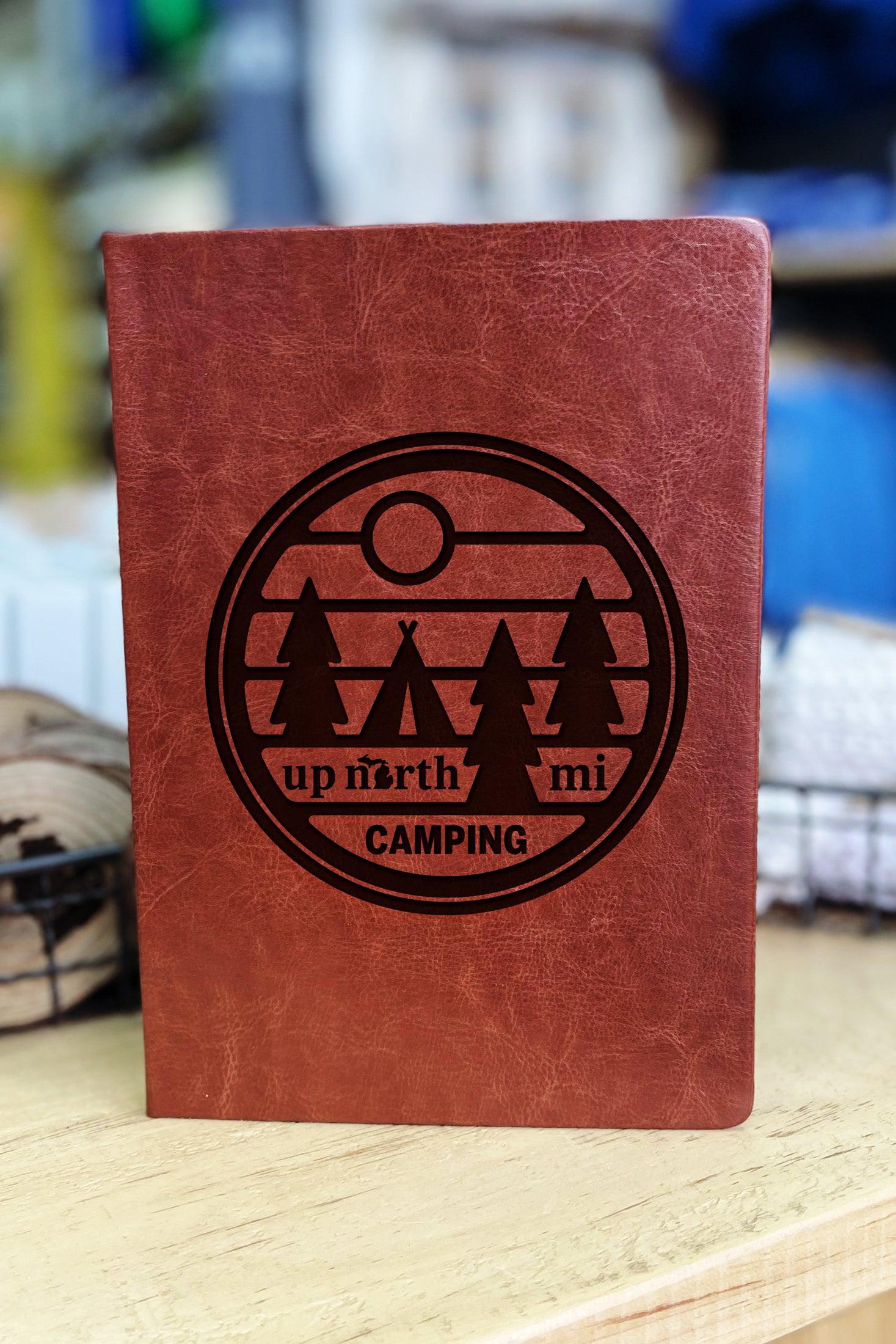 "Up North Mi Camping" - Badge - Leather Journal