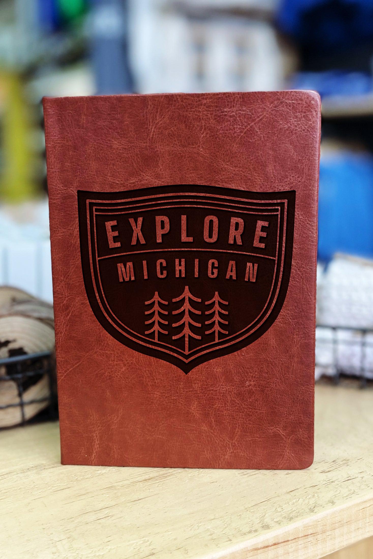 Explore Michigan Trees - Leather Journal