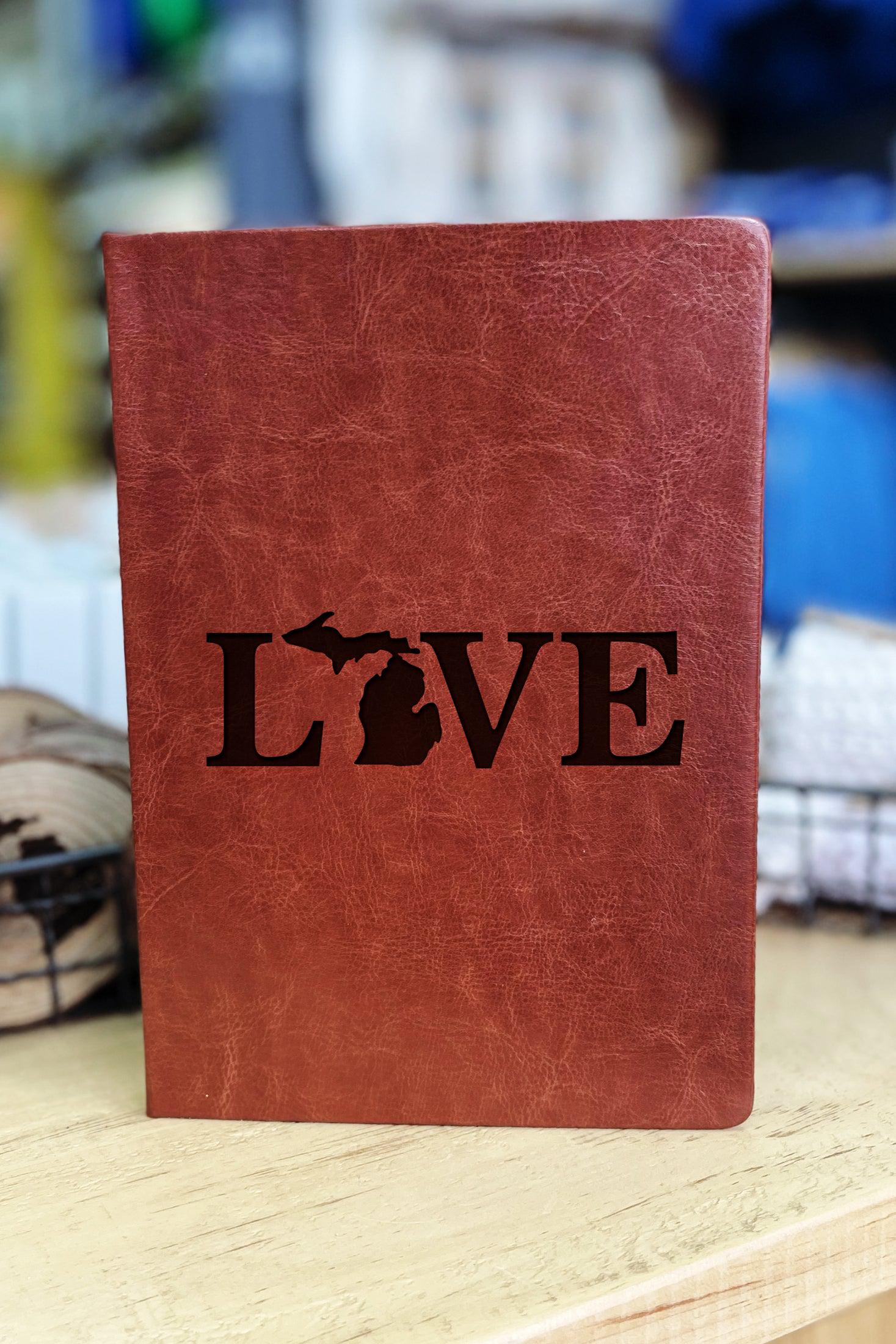 "Love" Michigan - Leather Journal