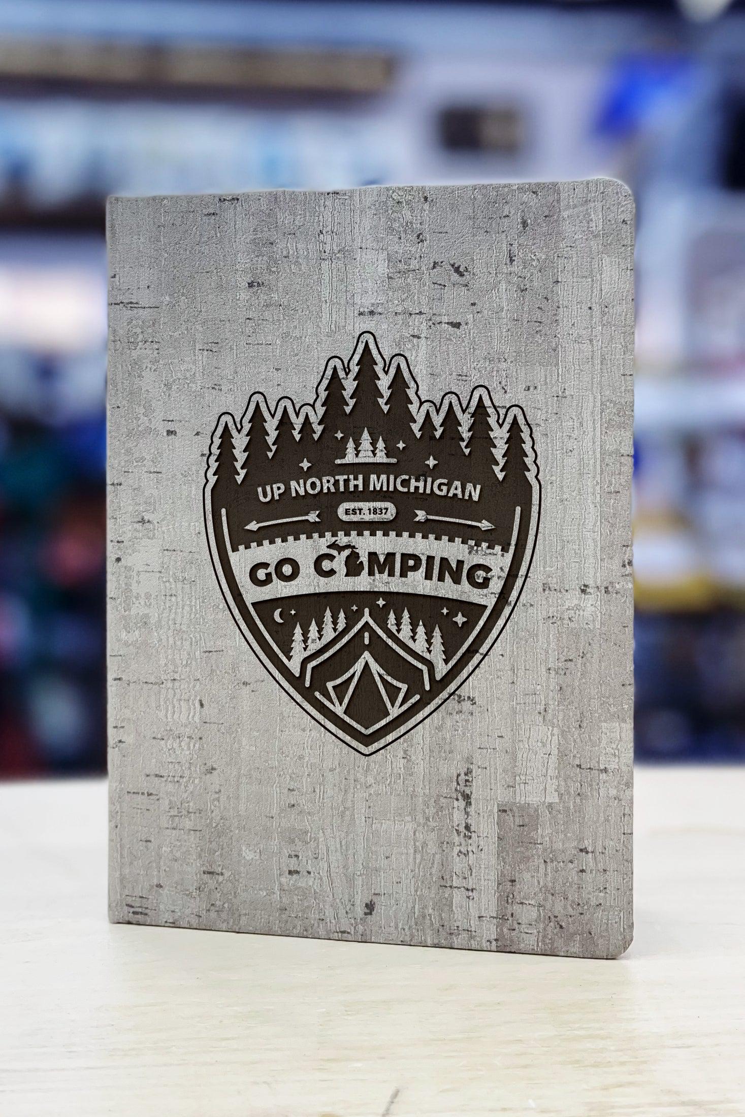 "Go Camping Up North Michigan" - Badge - Leather Journal