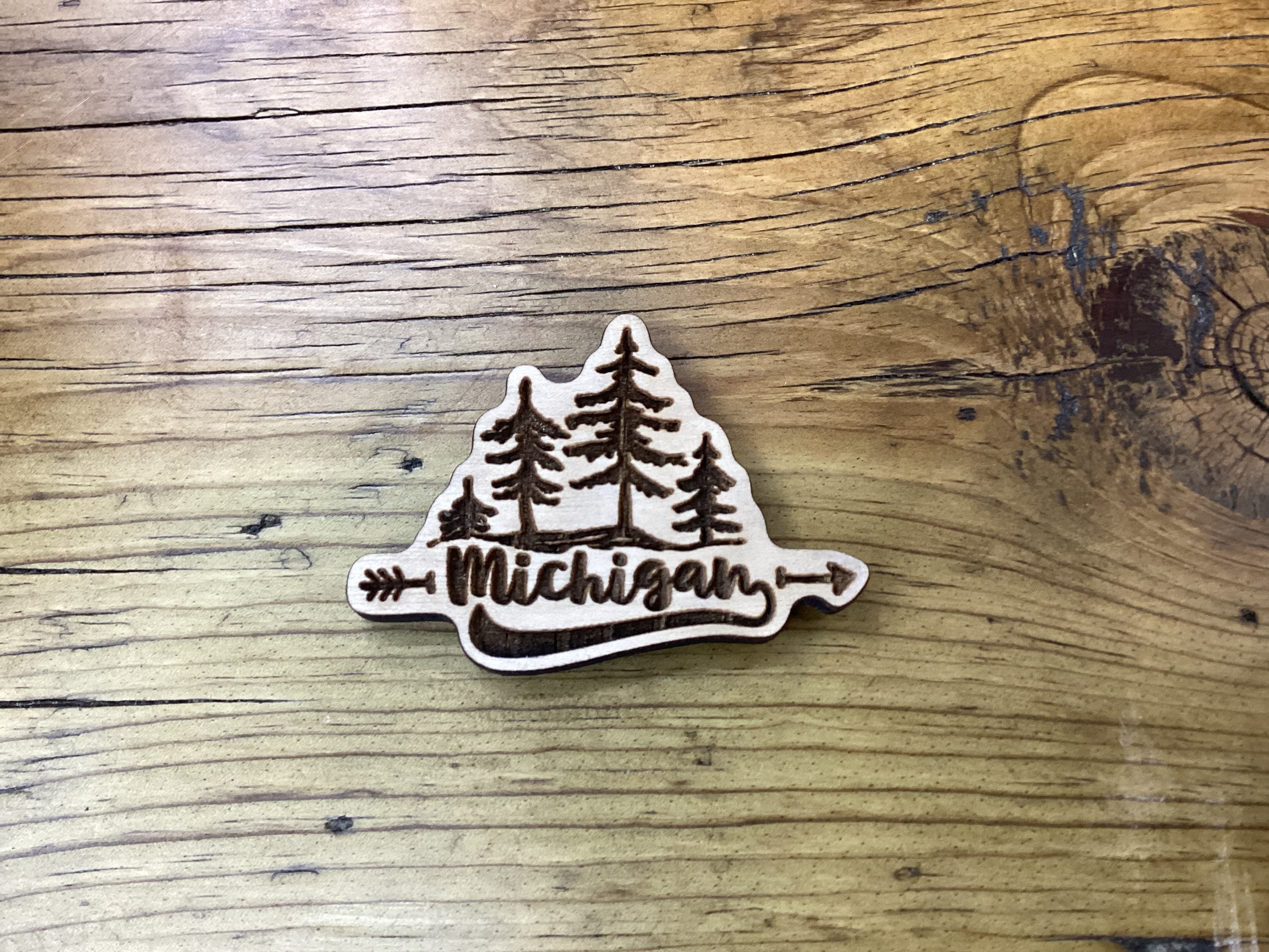 'Michigan' Forest - Wooden Magnet