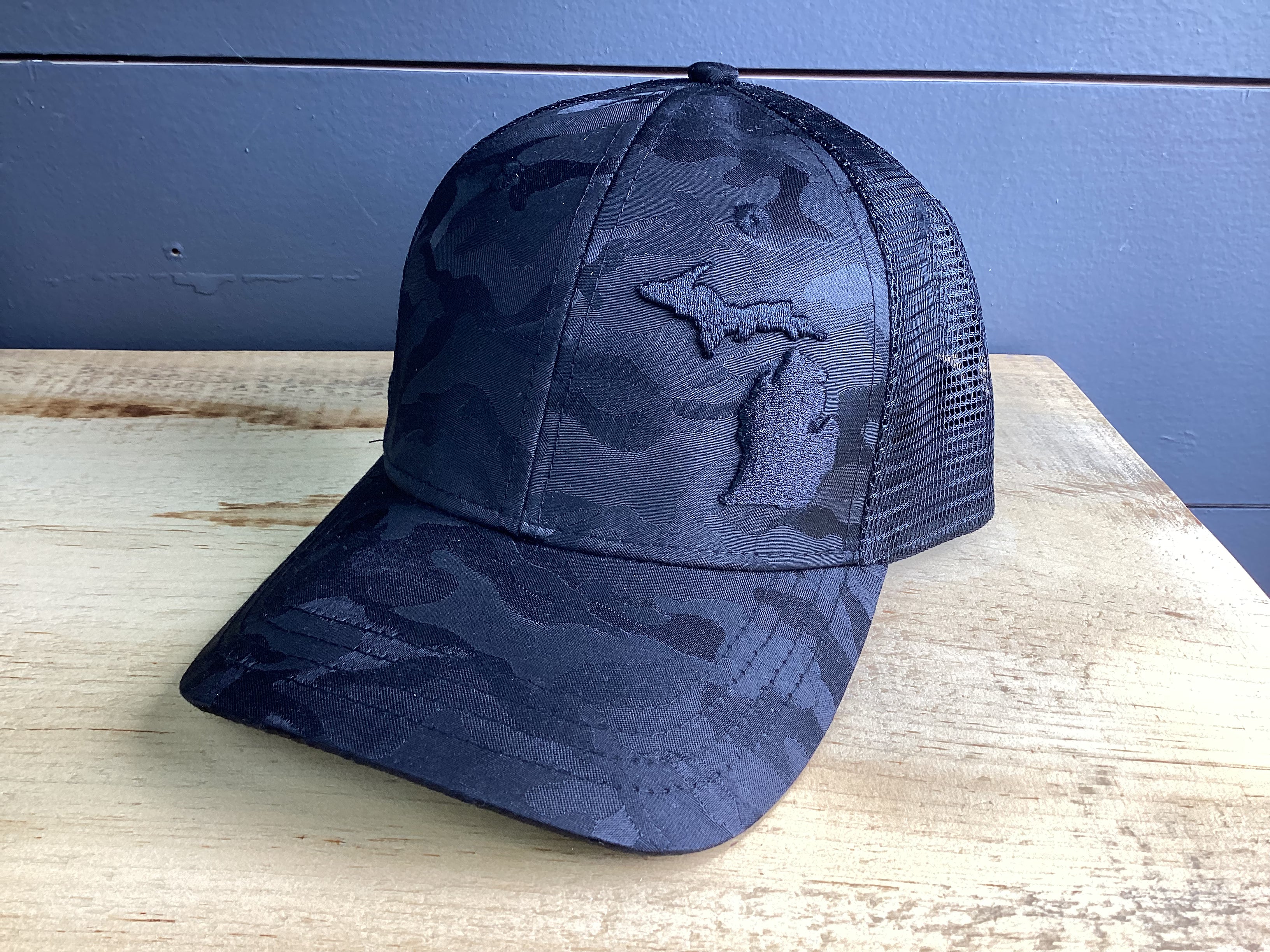 Michigan - Black Camo - Raised Embroidered Hat