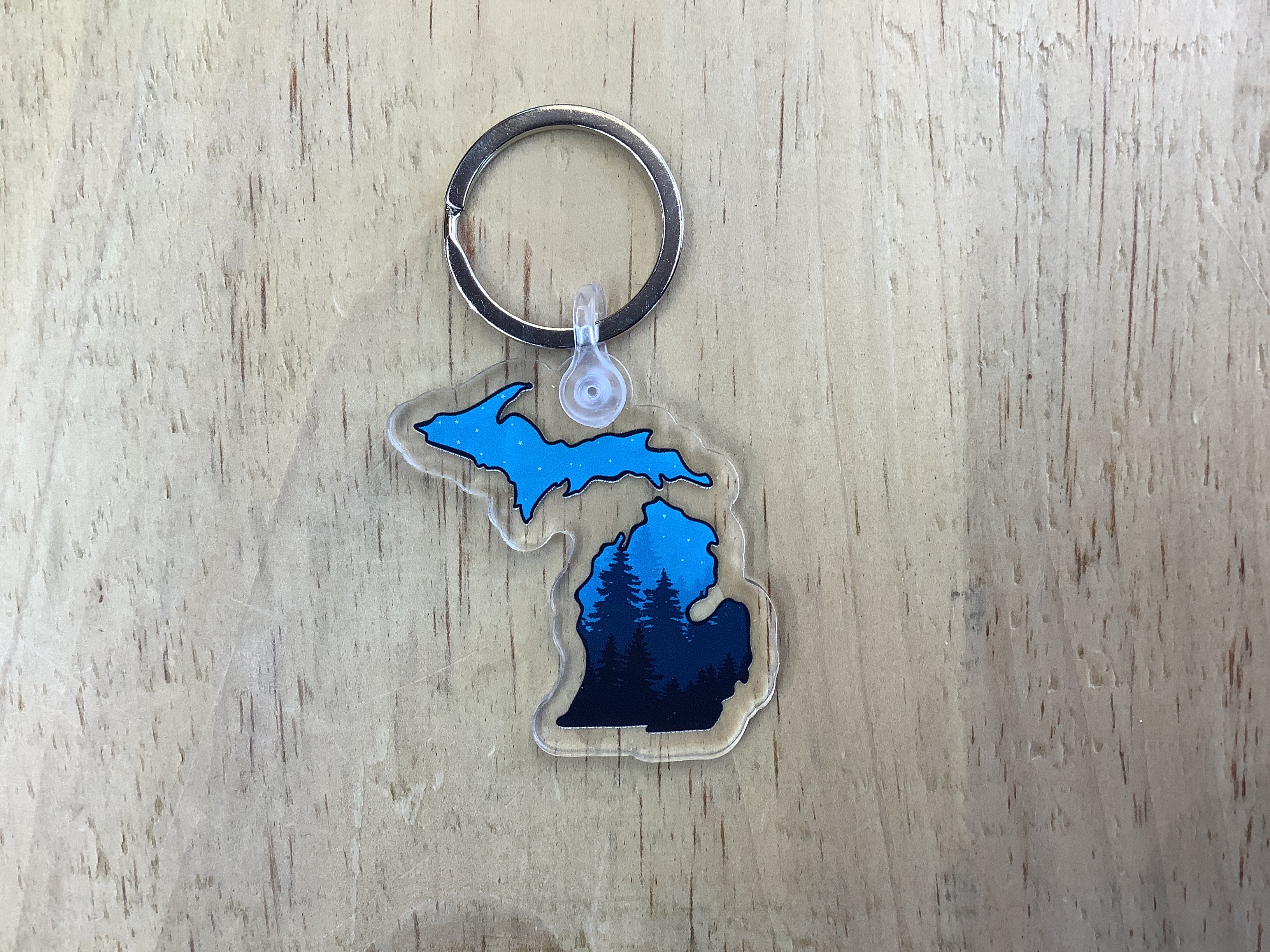 Night Pines - Michigan - Acrylic Keychain