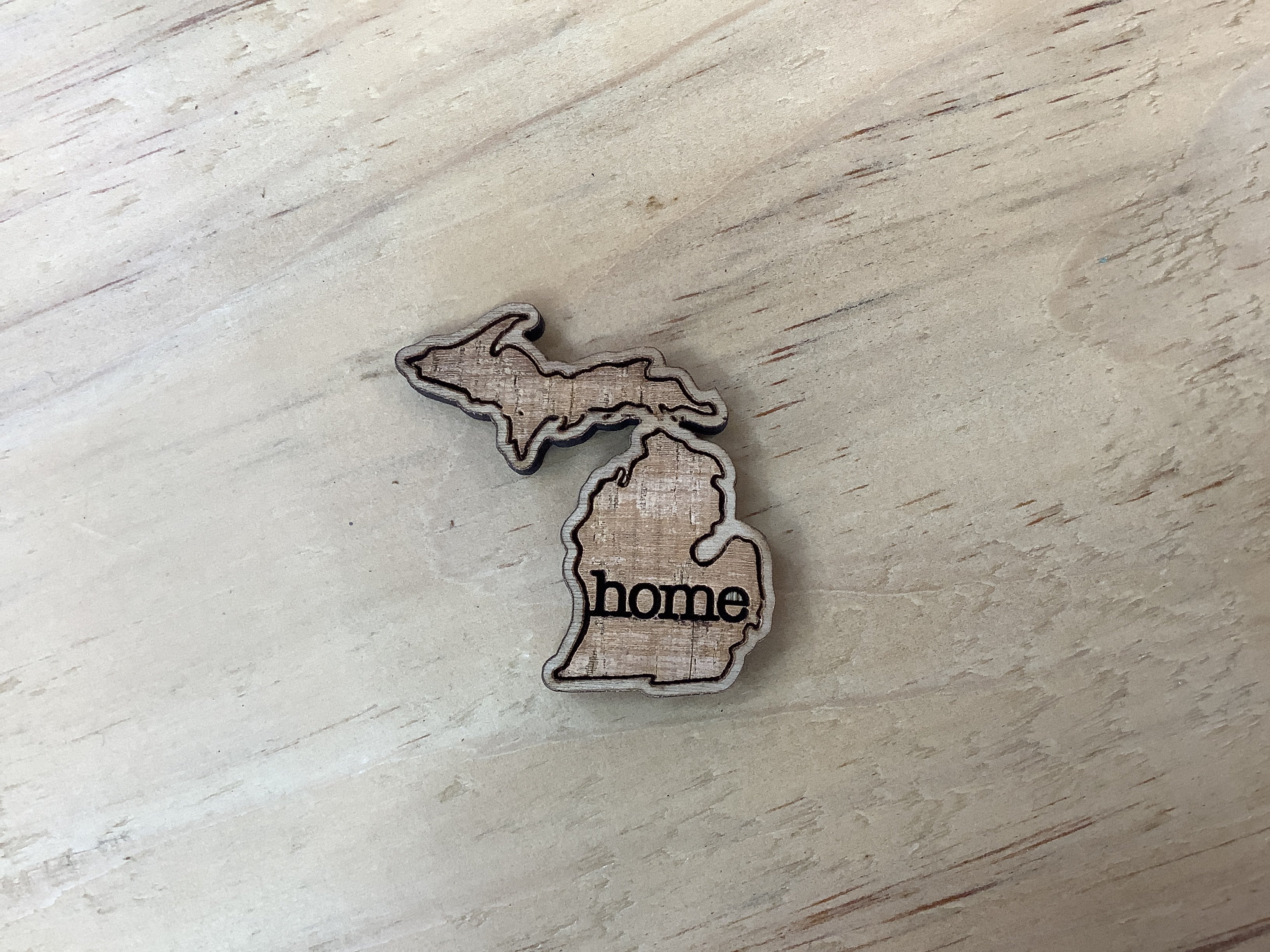 Michigan 'home' - Mini Wooden Magnet