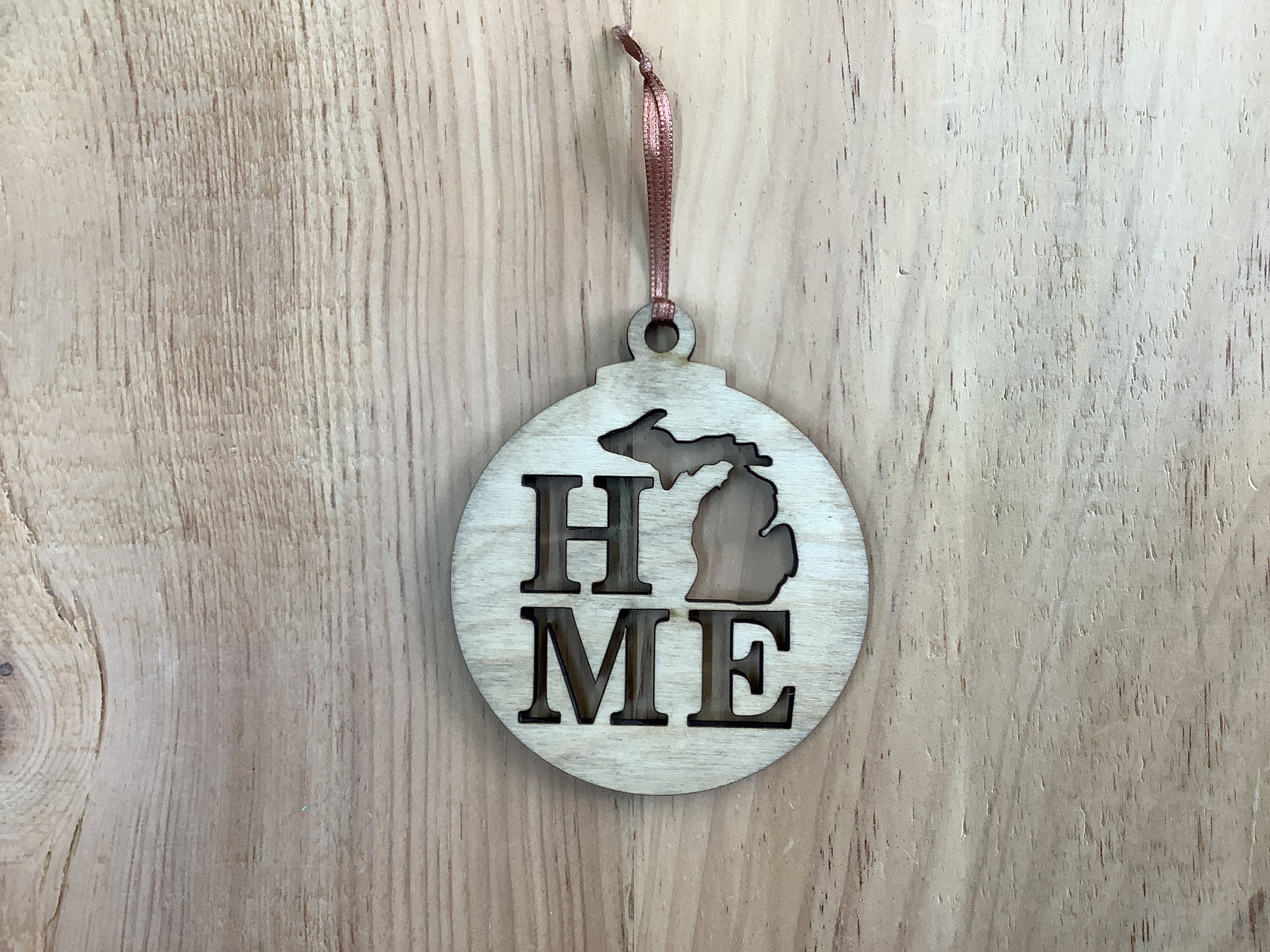 'Home' - Word - Wooden Engraved Ornament
