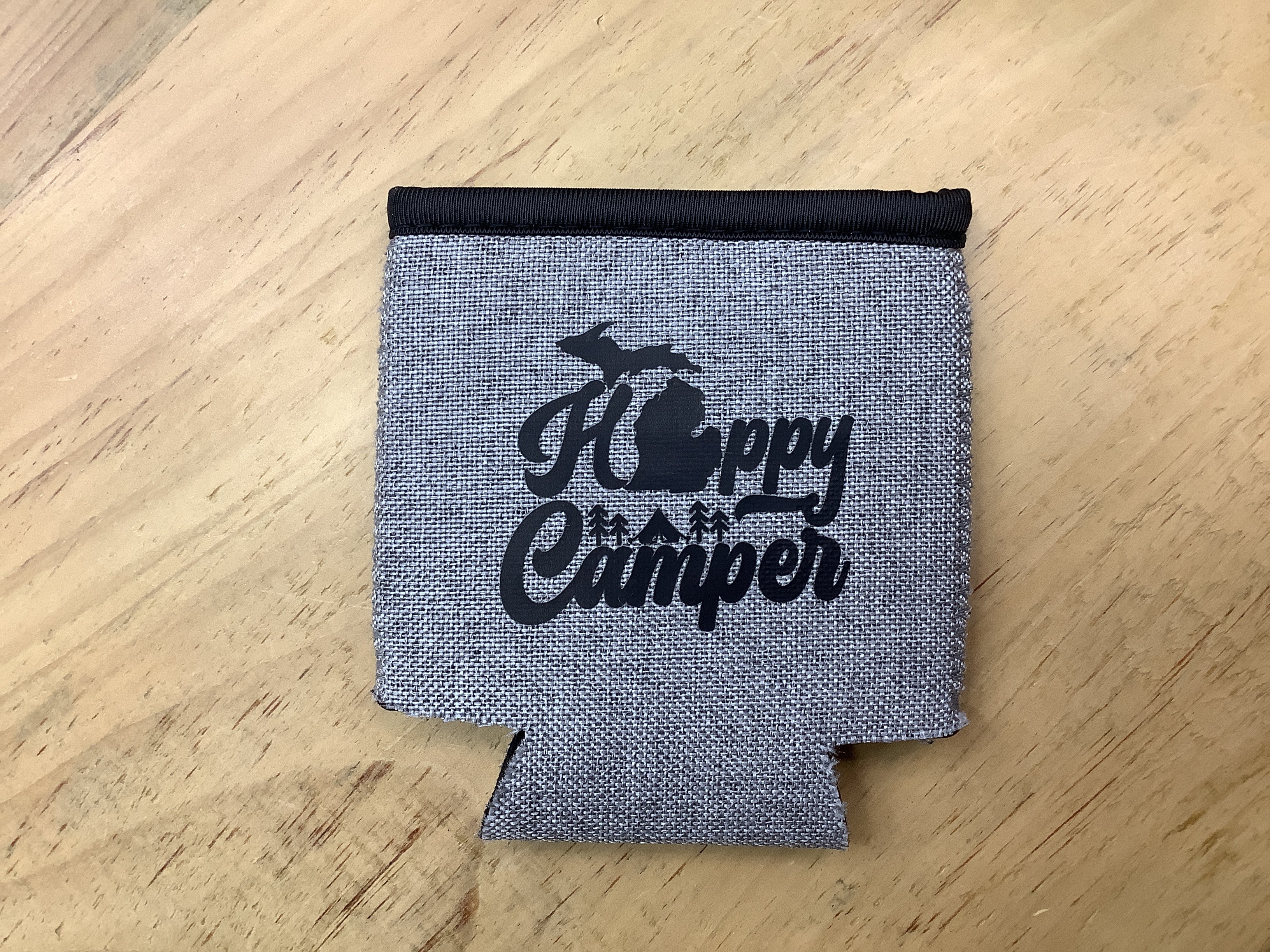 Happy Camper  - Word - Heather Gray Koozie