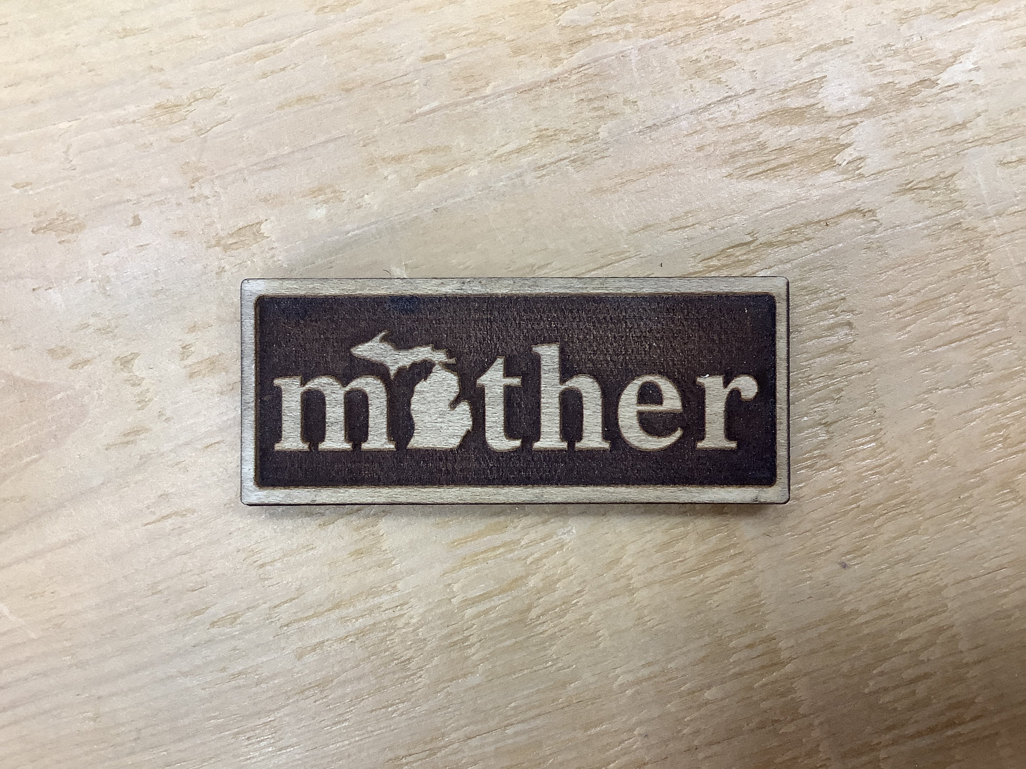 "Mother" Rectangle - Word - Wooden Magnet