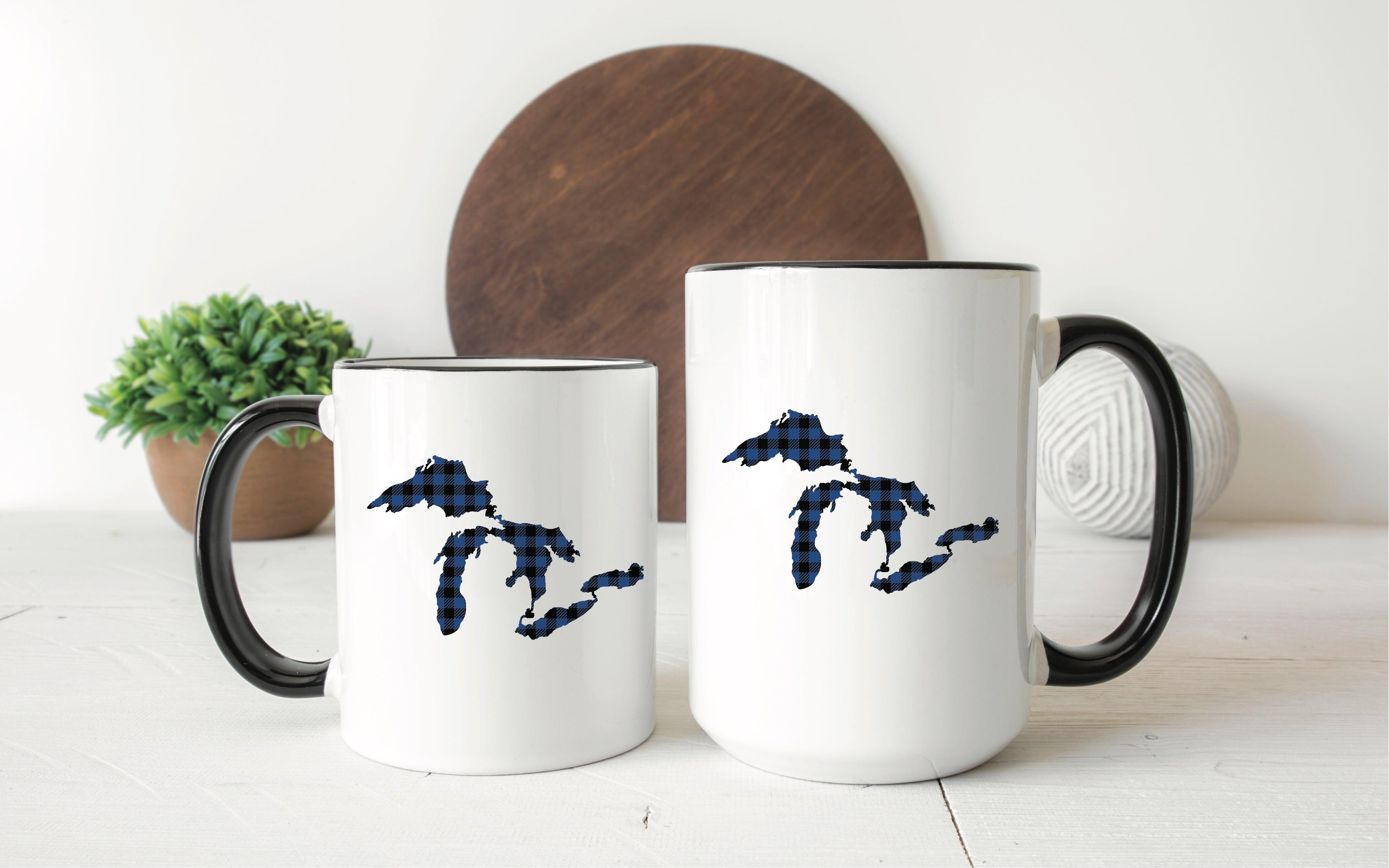 Blue Plaid Great Lakes Mug