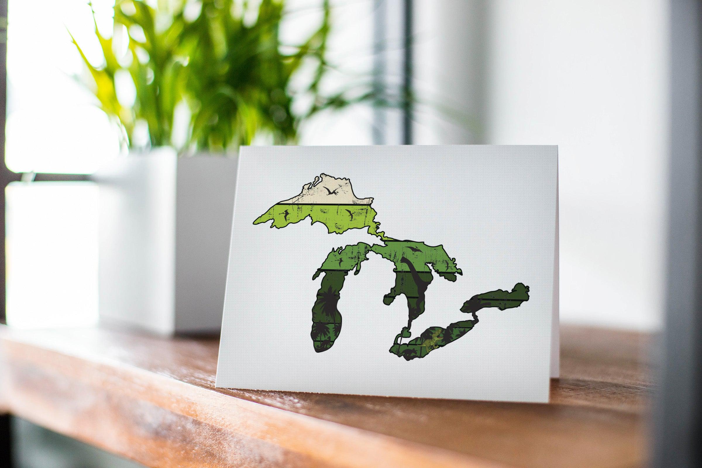 Great Lakes Dino Greeting Card