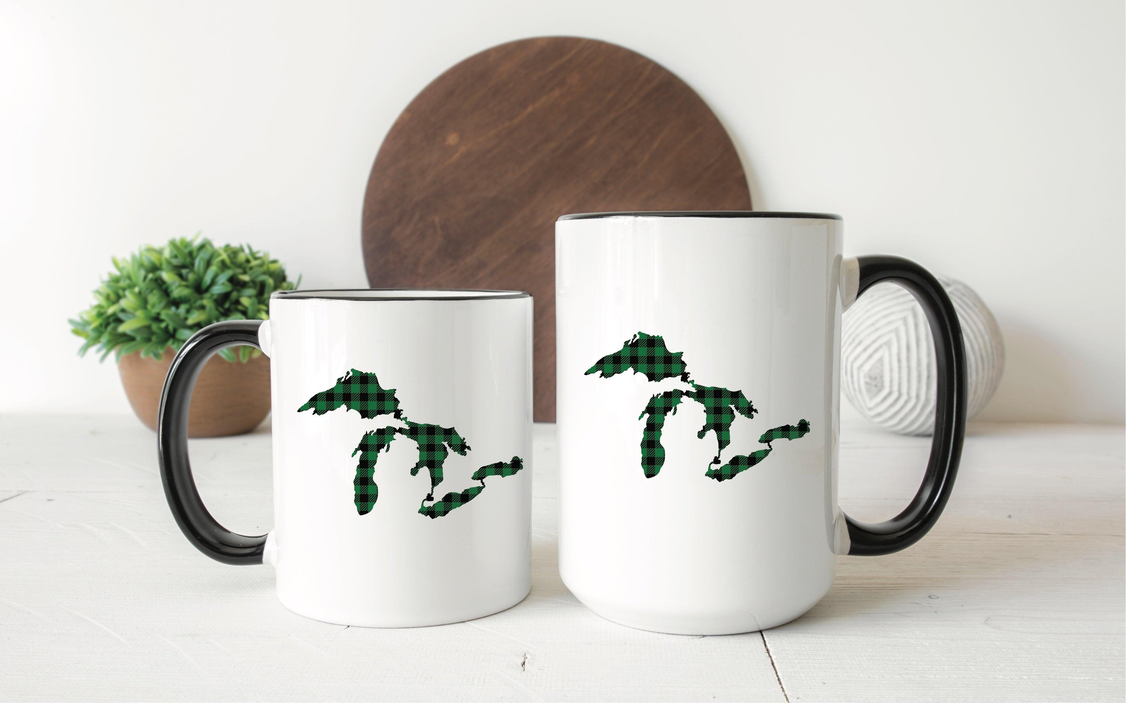 Green Plaid Great Lakes Mug