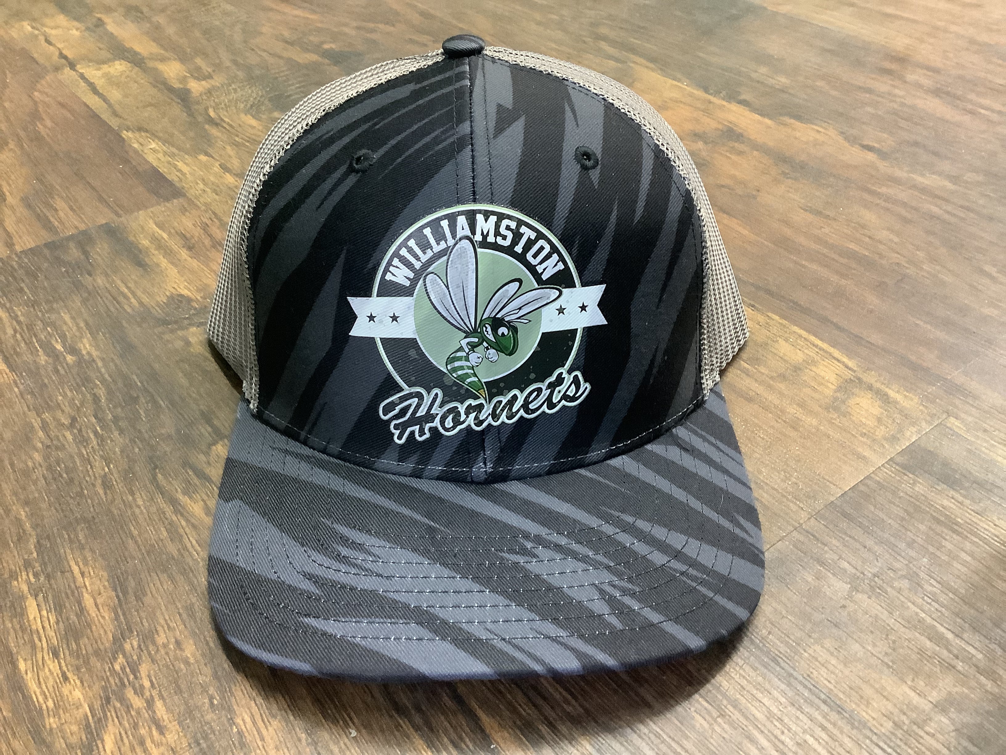 "Williamston Hornets/Hornet" - Streak Black/Charcoal - Pressed Hat