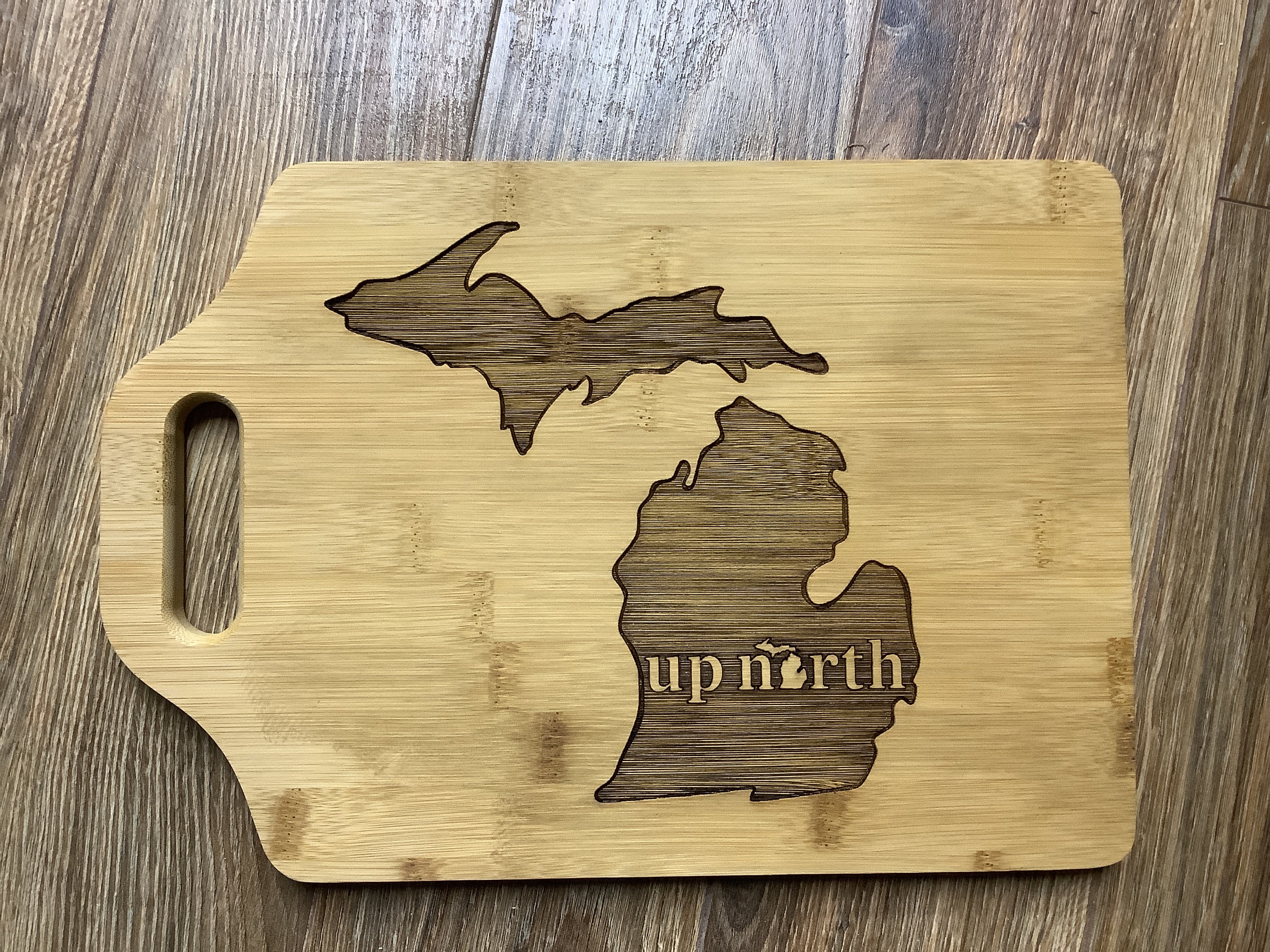Up North Michigan - Wooden Engraved - Cutting Board