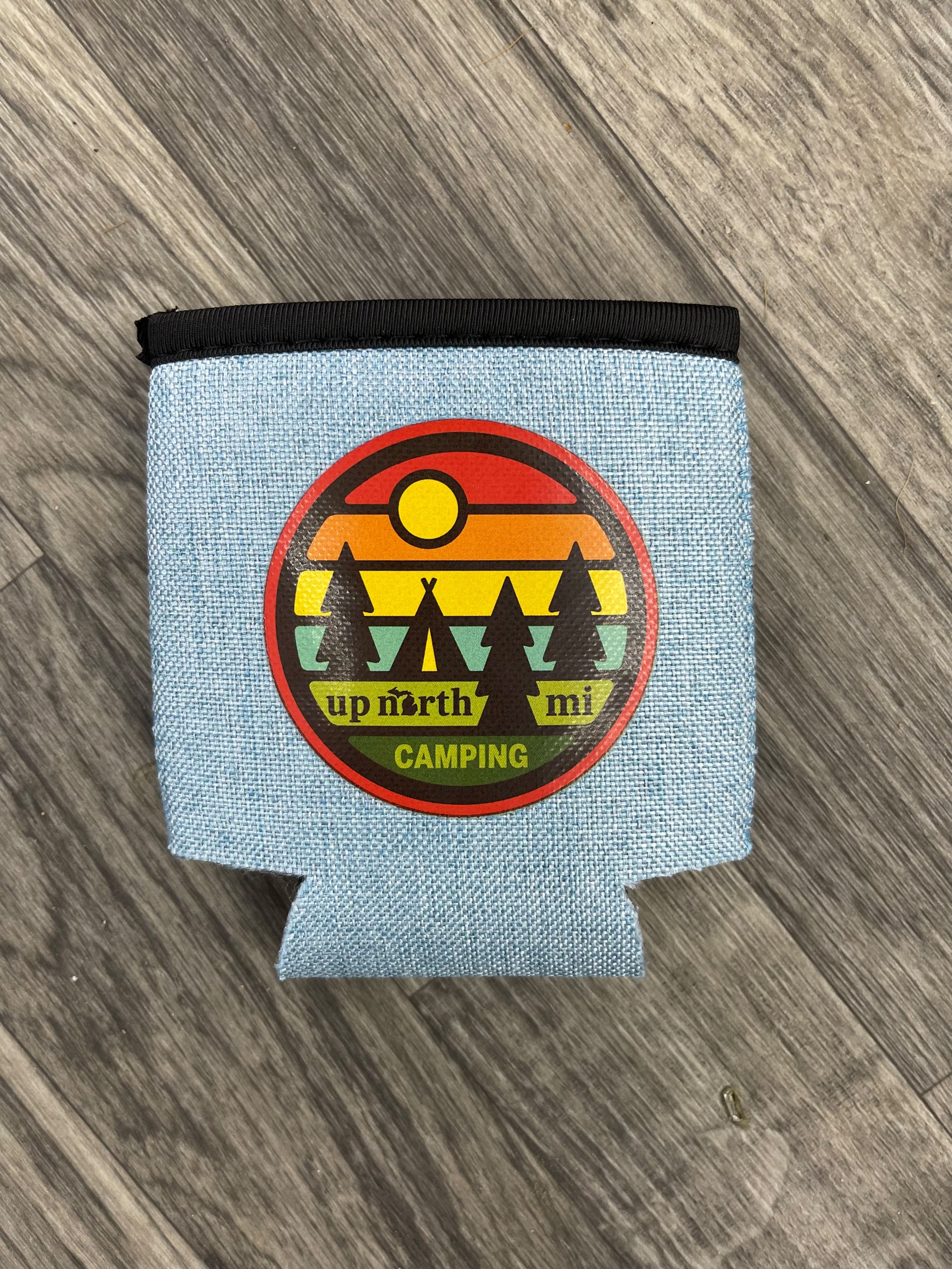 Camping Up North - Badge - Heather Blue Koozie