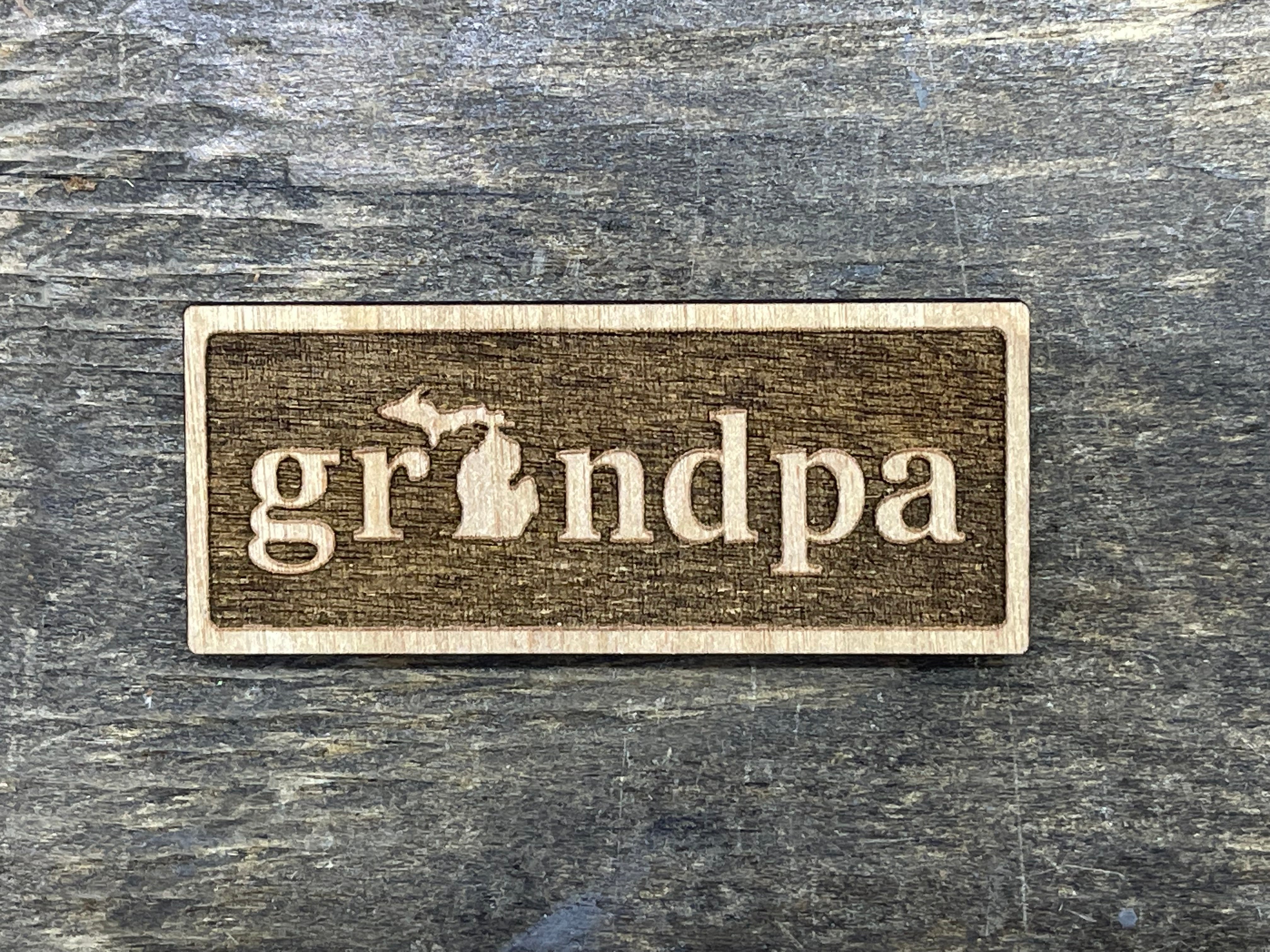 "Grandpa" Rectangle - Word - Wooden Magnet