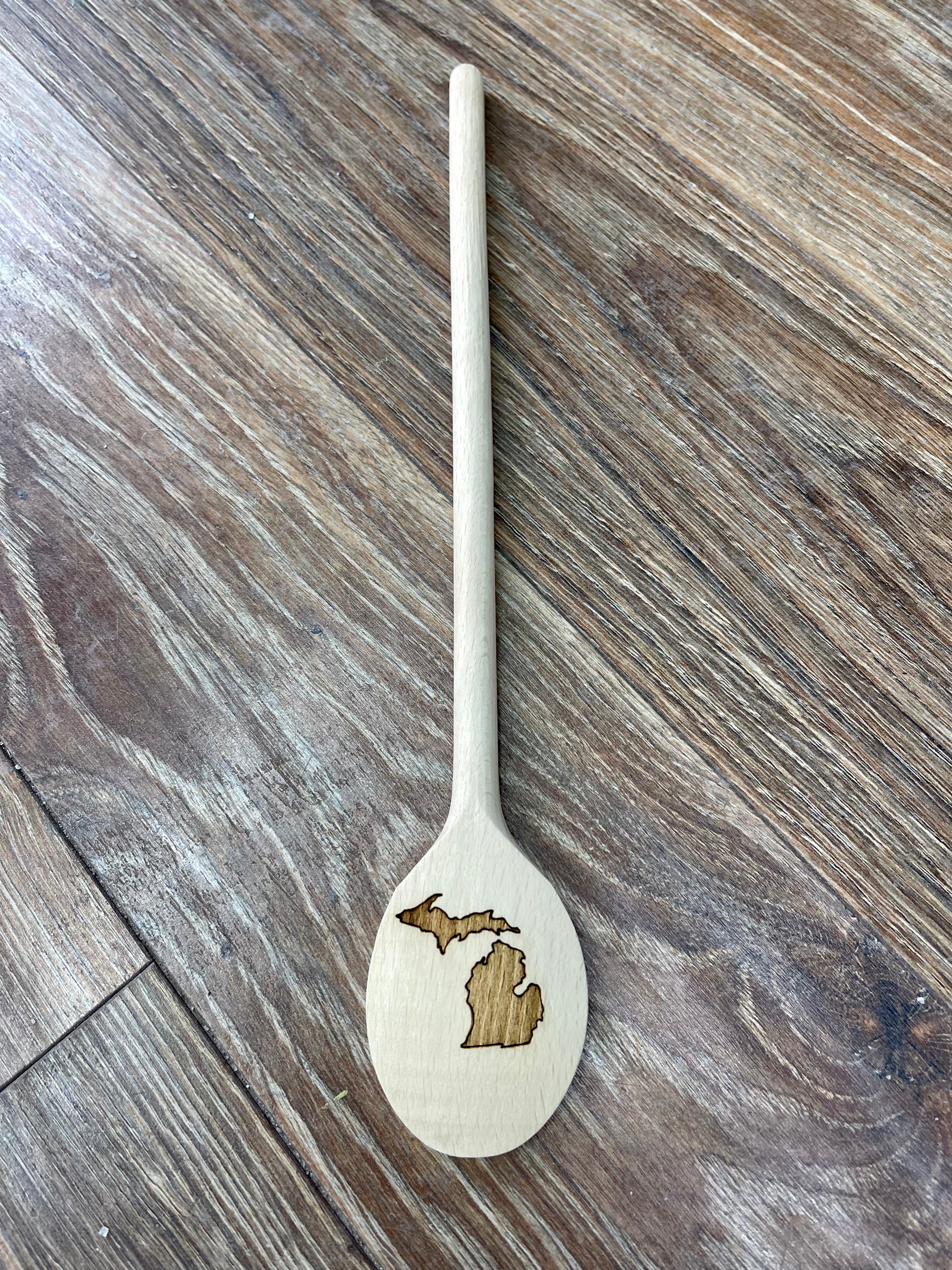 Michigan Wooden Engraved Mini Spoon