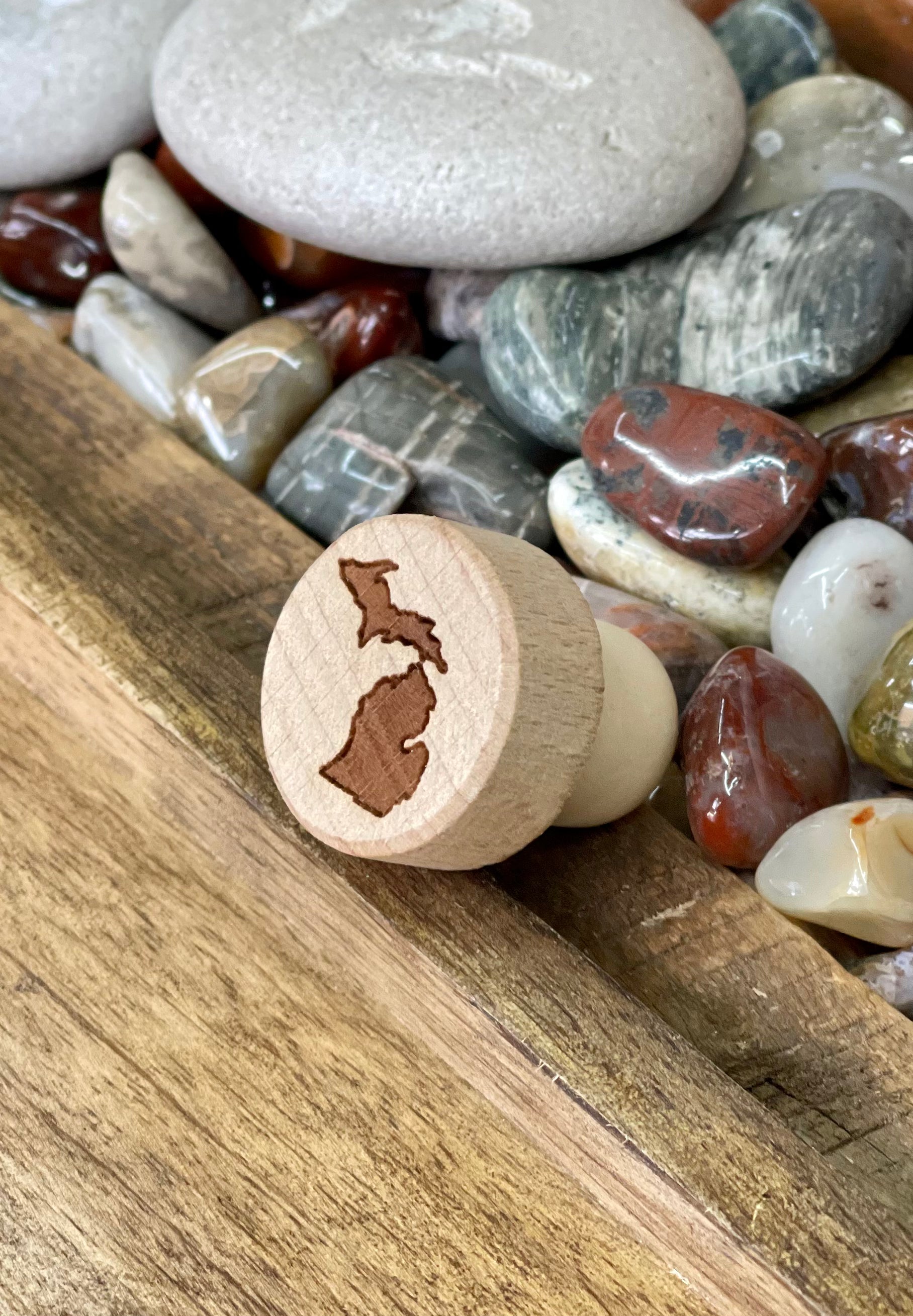 Michigan - Natural - Engraved Wine Bottle Cork