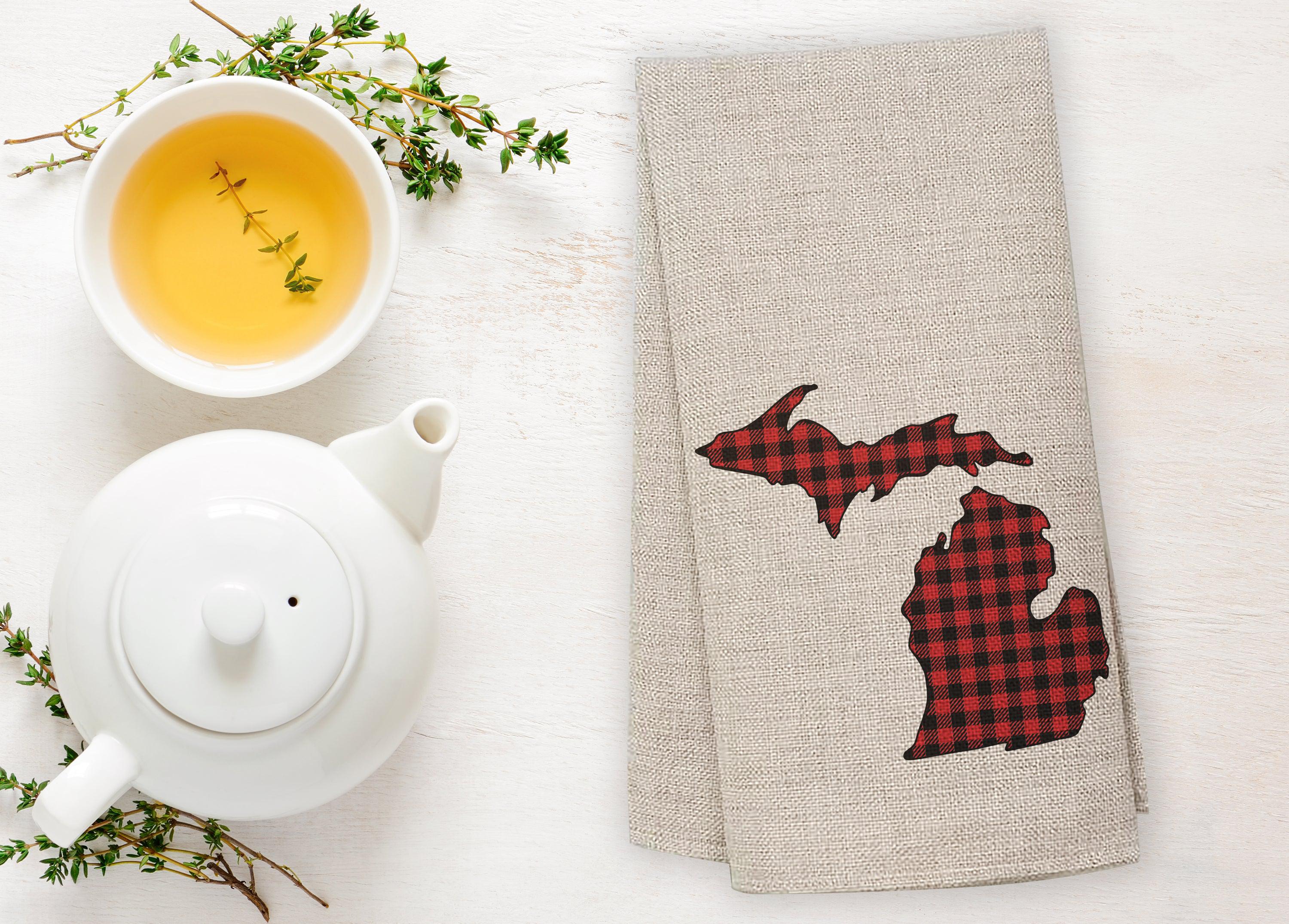 Plaid - Buffalo - Michigan - Tea Towel