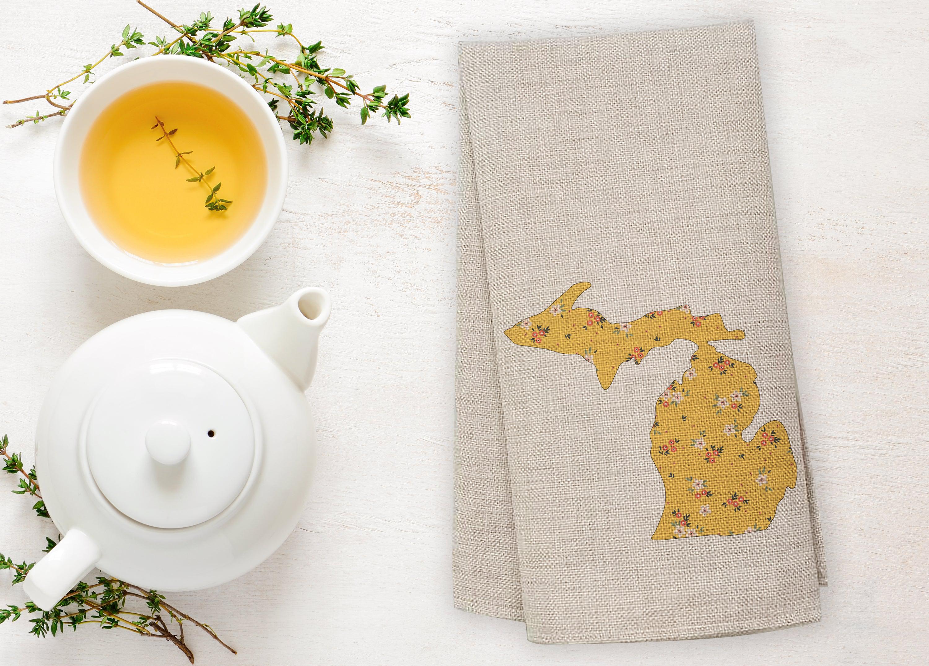 Wildflower - Yellow - Michigan - Tea Towel