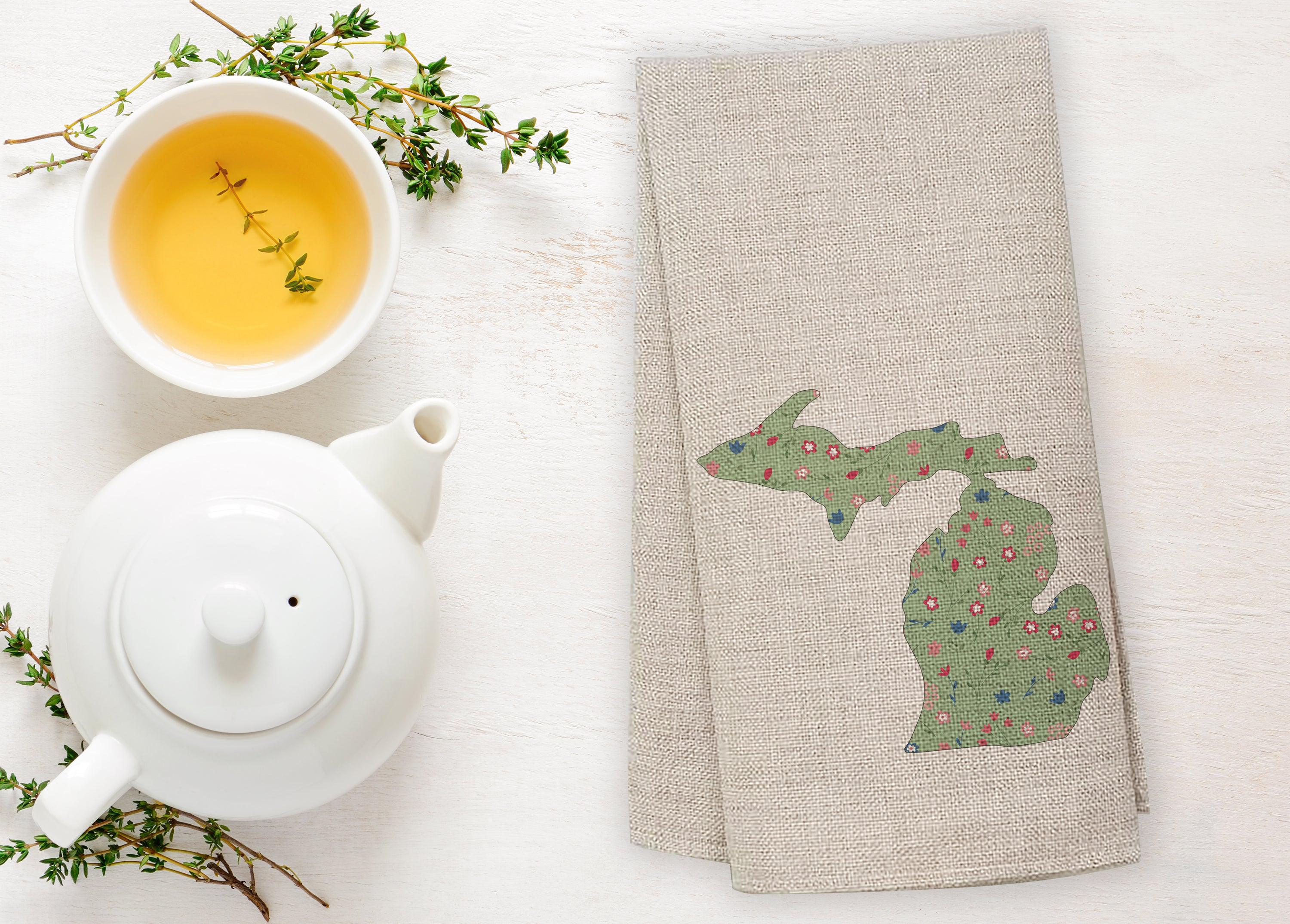 Wildflower - Green - Michigan Tea Towel