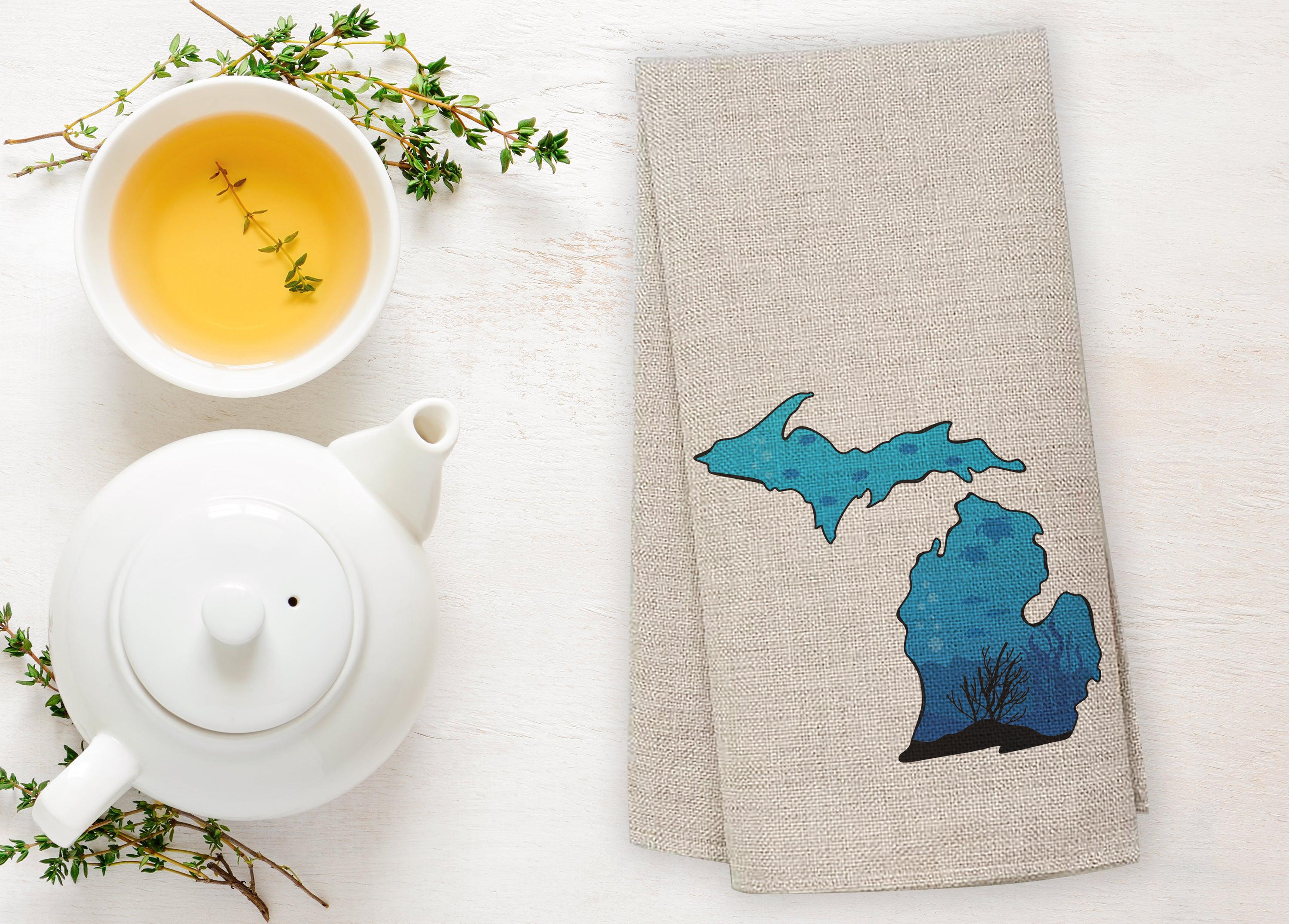 Under The Sea - Michigan - Tea Towel