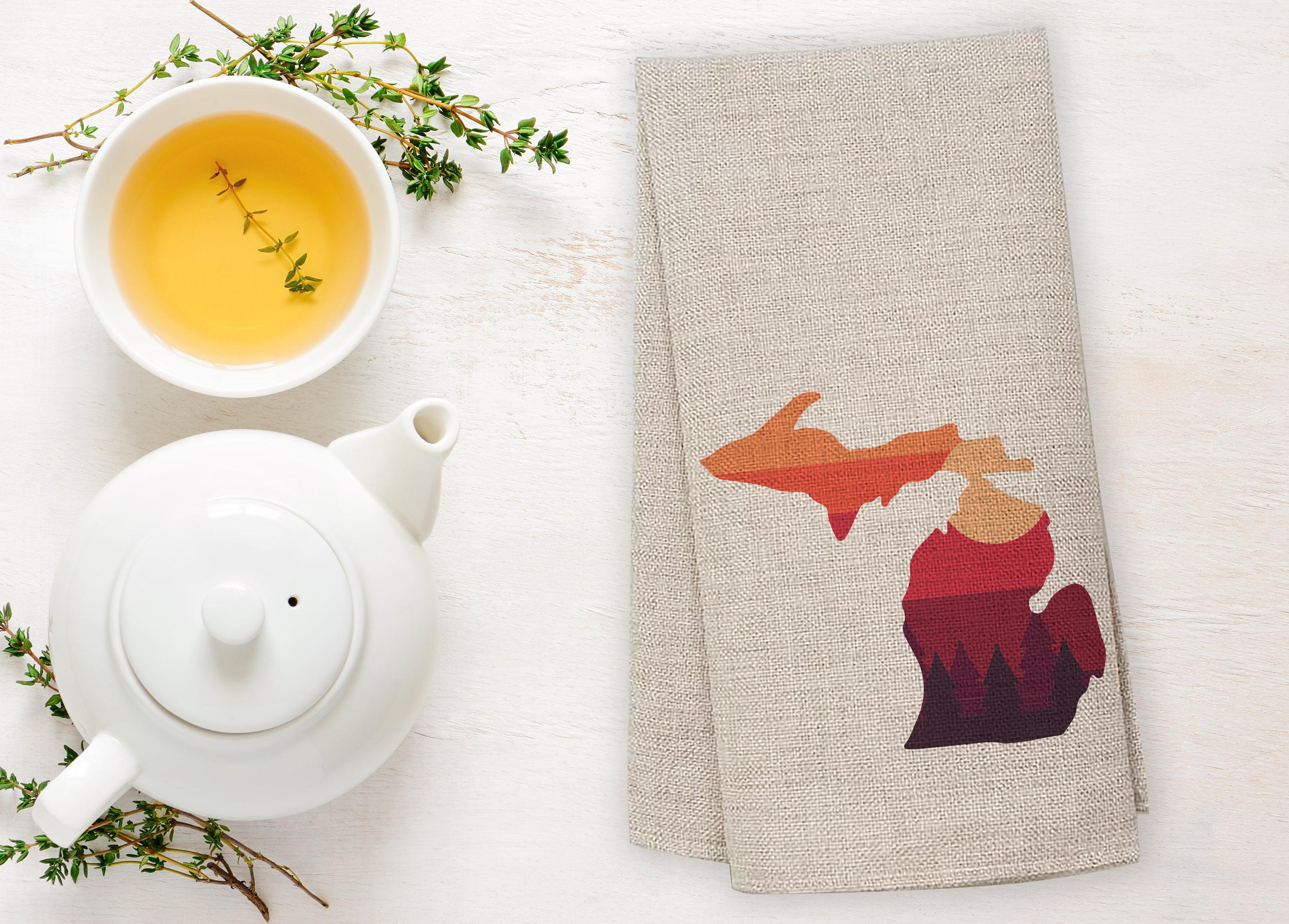 Sunset - Michigan - Tea Towel