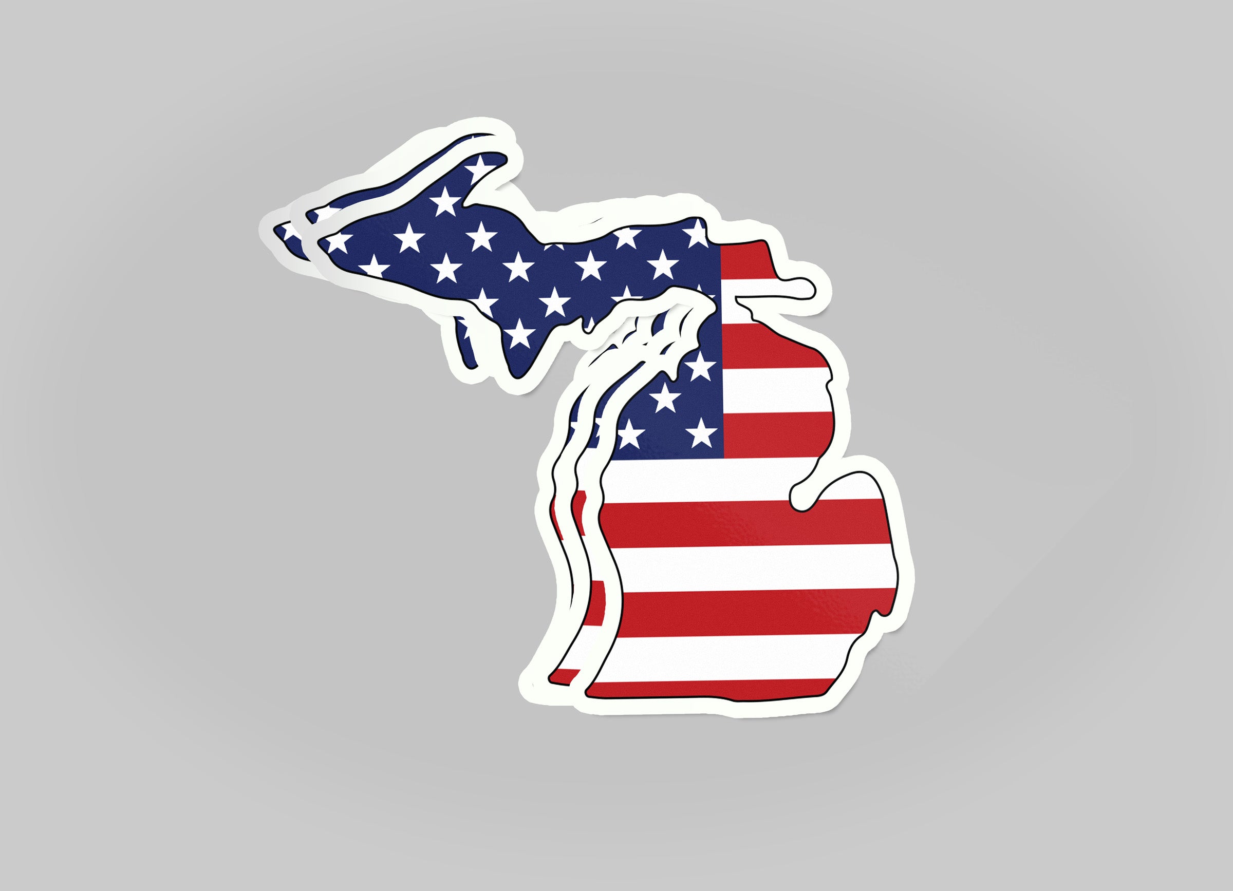 Michigan American Flag Waterproof Sticker (3" X 3")