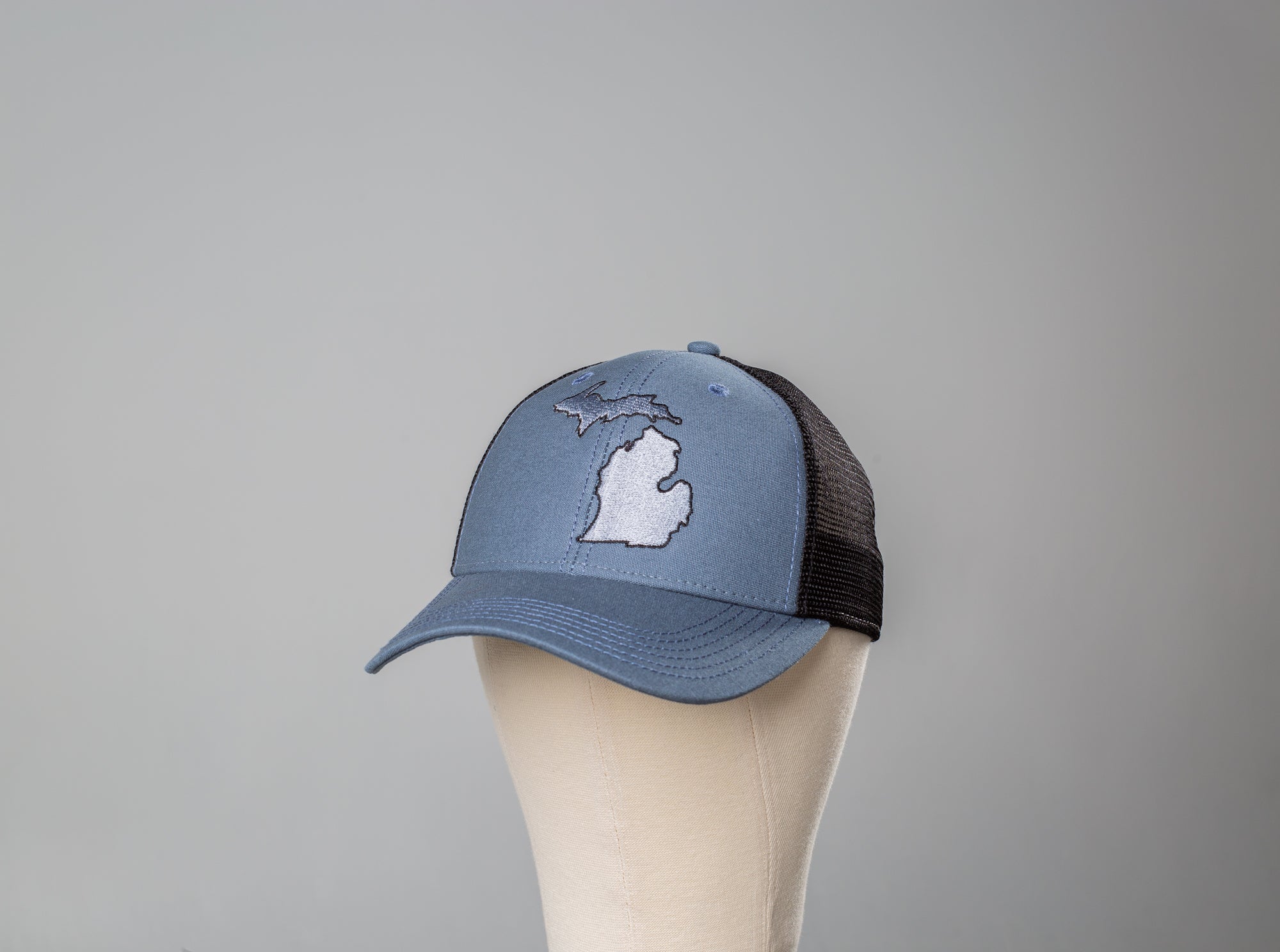 Michigan Gray Embroidered Blue Hat