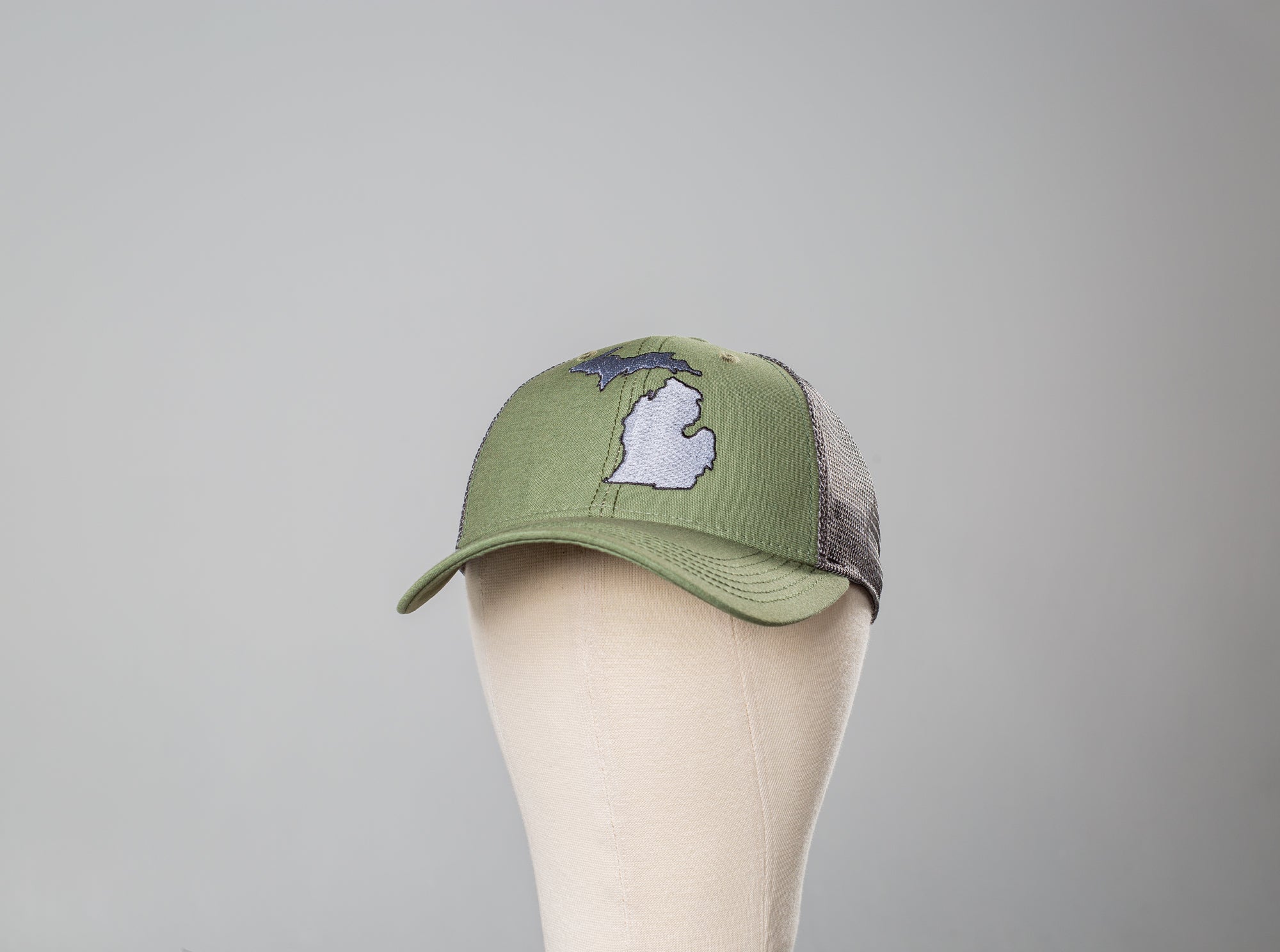 Michigan Gray Embroidered Green Hat