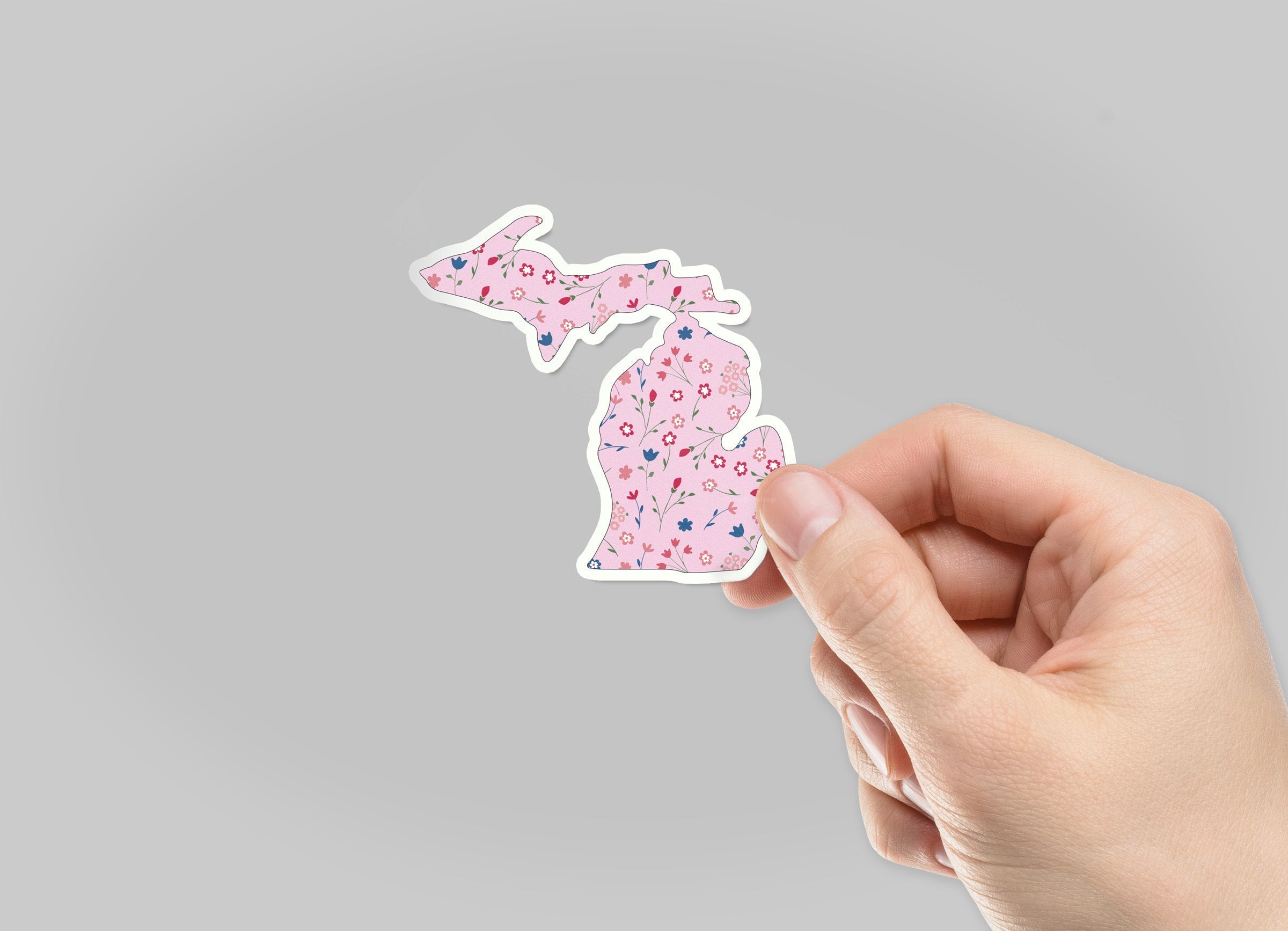 Wildflower -Pink - Michigan Waterproof Sticker (3" X 3")