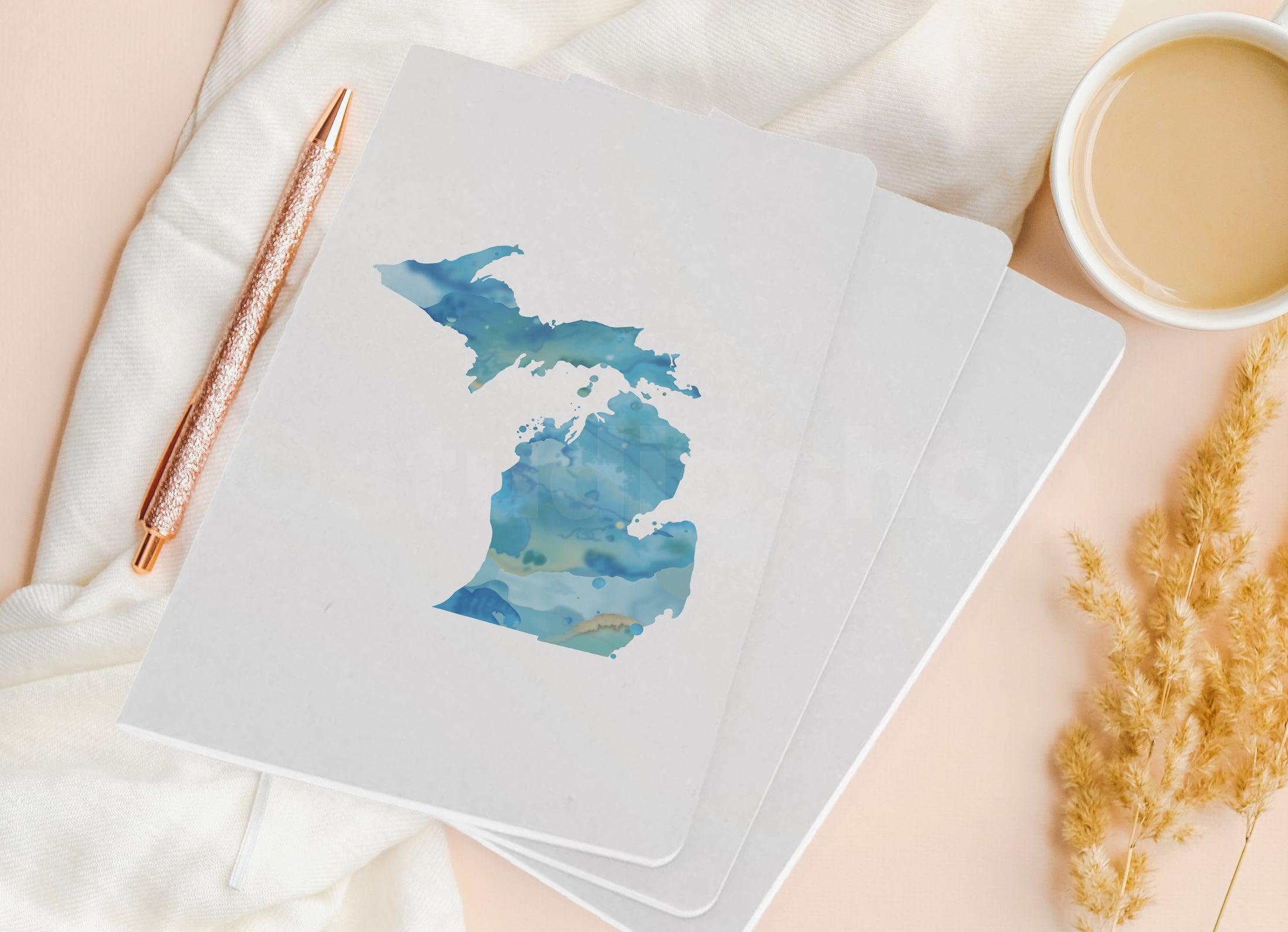 Watercolor - Ocean - Michigan - Pocket Journal